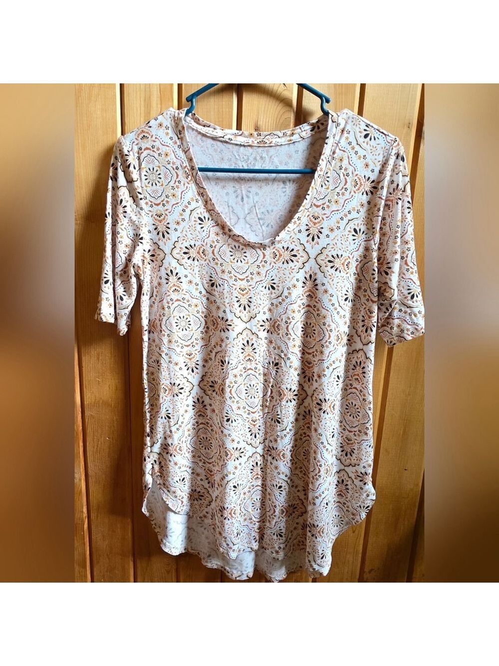 24/7 Comfort Apparel Brown Short Sleeve Tee Shirt